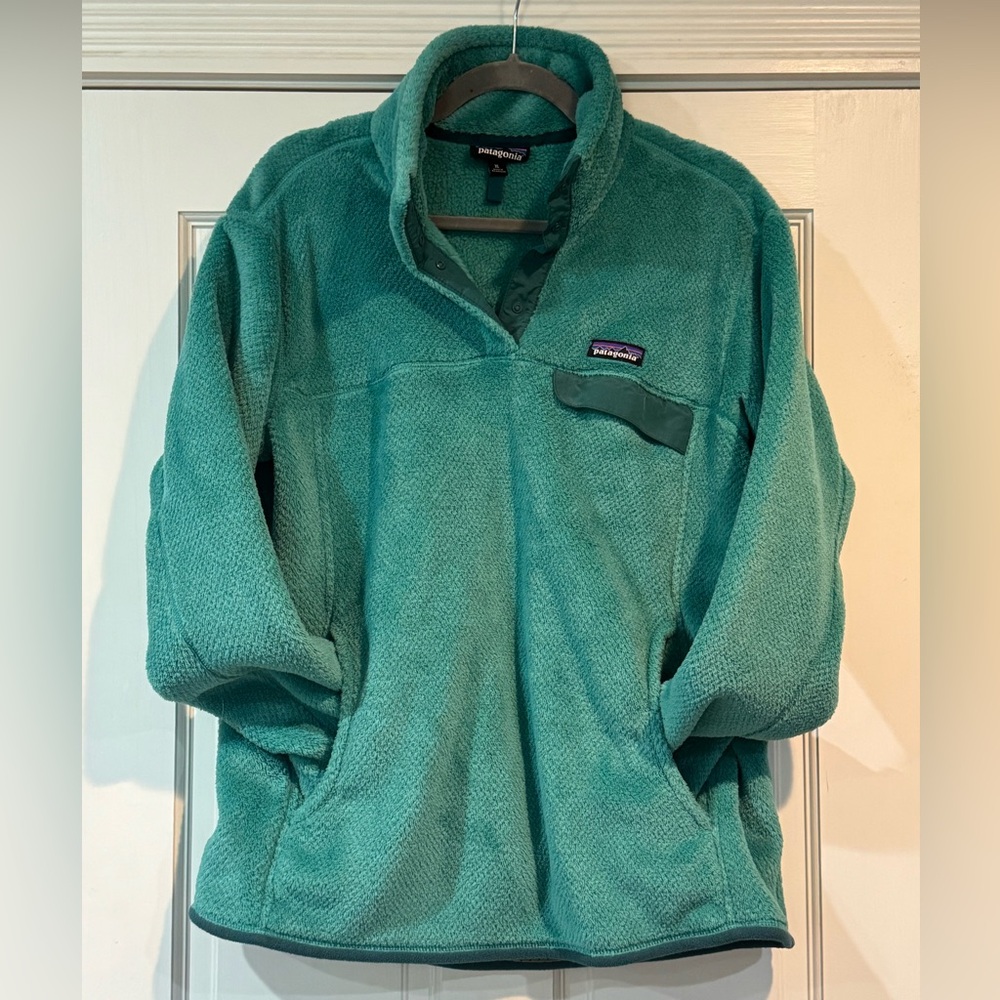 EUC Women’s Teal Green Patagonia Fleece Pullover Jacket sz XL
